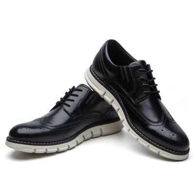 China Men's Breathable Invisible Waist Increasing Elevator Shoes - Oxfords Premium Leather Lace-Up Formal Shoes for sale