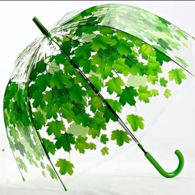 China Wholesale Minimalist Clear Transparent POE Umbrella Cheap Full Printing Straight Umbrellas for sale