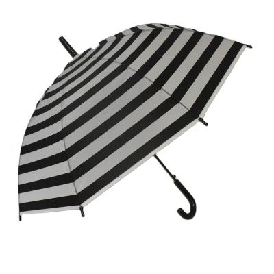 China Minimalist 23inch PEVA Umbrella With Classic Stripes Printing Design Semi-automatic Open Cheap Umbrella for sale