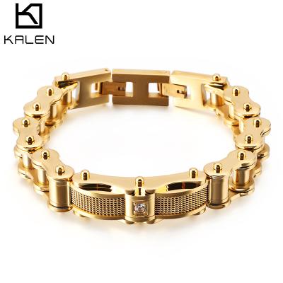 China FASHIONABLE KALEN Gold Biker Motorcycle Bracelet KB117622-KHY for sale