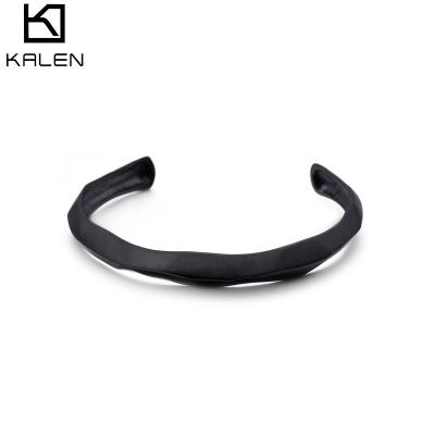 China KALEN Fashionable Shiny Black Stainless Steel 316Jewelry Bracelet For Men for sale