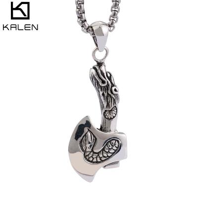 China No KALEN Shapes Retro 925 Sterling Silver Pendant Hatchet Pattern For Men for sale