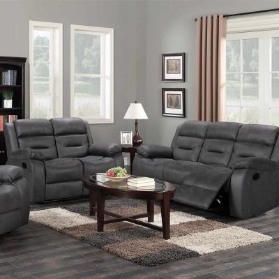 China ENVIRONMENTAL PROTECTION Reclining PU And WATERPROOF Sectional Sofa 3 Seater Reclining Gray for sale