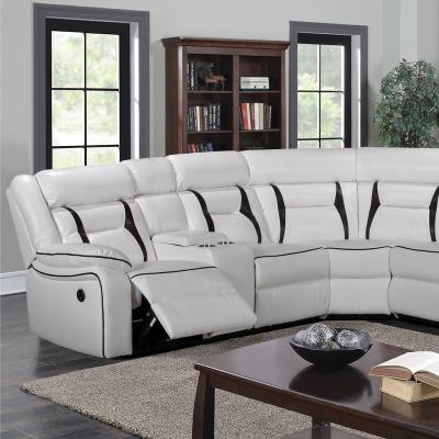 China Modern Living Room Furniture Large Size U Shaped Genuine Leather Sectional Sofa 5 6 7 Seats Recliner Sofa Sets for sale