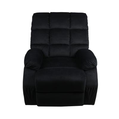 China Hot Selling Black Color Fabric Extended LCD Control 8 Point Massage Heat Lift Up Chair For Elderly Recliner for sale