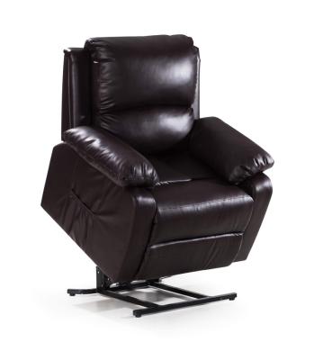 China ENVIRONMENTAL PROTECTION PU power vertical lift luxury brown synthetic leather massage chair with electric massage recliner chair for sale