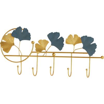 China Ginkgo Leaf Hook Home Bedroom Room Fitting Room Coat Hook Modern Modern European Style Pendant After Entering The Door for sale