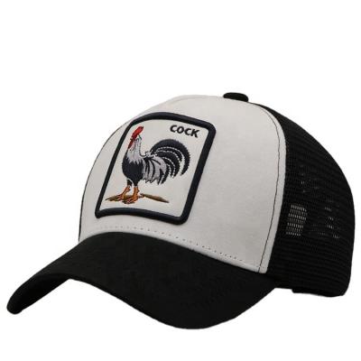 China COMMON Women/Men Baseball Trucker Hats With Nylon Mesh Sport Hats And Caps Embroider Animal Farm Rooster for sale