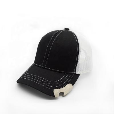 China Promotion Gift COMMON Baseball Cap, Mesh Trucker Baseball Caps With Stainless Steel Beer Can Bottle Opener for sale