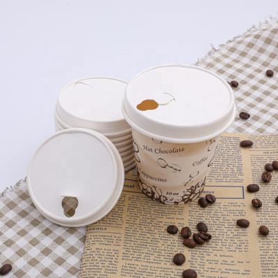 China Biodegradable custom printing 100% biodegradable paper lids for cold and hot drinks coffee paper cup lid for sale