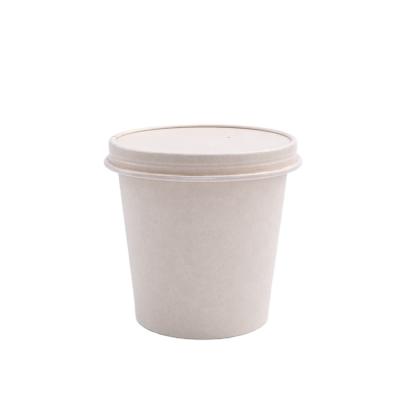 China 100% Biodegradable Biodegradable Take Out Hot Soup Bowls Fast Food Packaging Containers Wrapping Paper Soup Cup With Paper Lid for sale