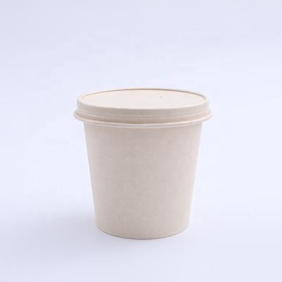 China 100% Biodegradable Biodegradable Take Out Hot Soup Bowls Fast Food Packaging Containers Wrapping Paper Soup Cup With Paper Lid for sale