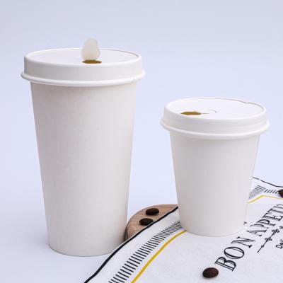 China 4oz 8oz 12oz White Paper Biodegradable Cups With Lid Paper Cover Disposable Paper Coffee Cup for sale