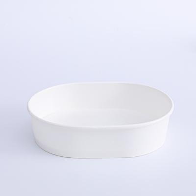 China New Style Biodegradable White Paper Bowls Food Packaging Containers Salad Fruit Store for sale