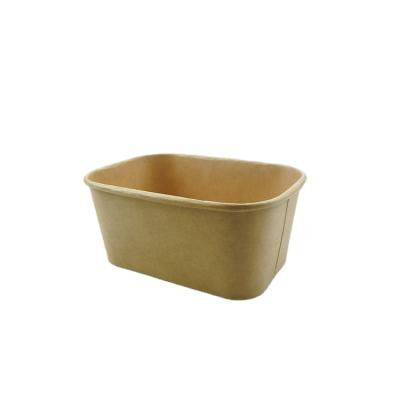 China Factory logo rectangle paper bowl biodegradable hot sale custom paper container with lid for sale