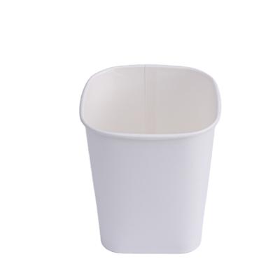 China Ice Cream Biodegradable Biodegradable Compostable Cups Square White Paper Containers Factory Direct Supply for sale