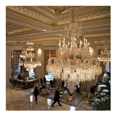 China Custom Modern Keyming Modern Villa Lighting Chrome Crystal Big Baccarat 5 Star Hotel Chandelier Lights for sale