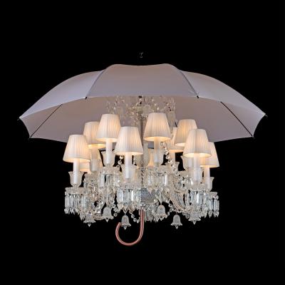 China Modern Custom Modern Keyming Hotel Lighting Large Luxury Chrome With Umbrella Baccarat Crystal Chandelier for sale