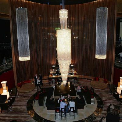 China 2021 Latest New Modern Modern Hotel Long Crystal Chandelier for sale