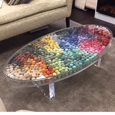 China Jiacheng acrylic coffee table (the other) clear lucite adjustable side table transparency for living room for sale