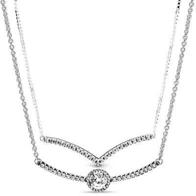 China 925 Sterling Silver Multi FASHION style charm classic diamond necklace suitable for DIY women's jewelry for different occasions for sale