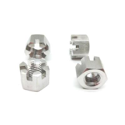 China Heavy Industry Top Sell Galvanized DIN935 Hexagon Slotted Round Castle Nut Chicago Screw for sale