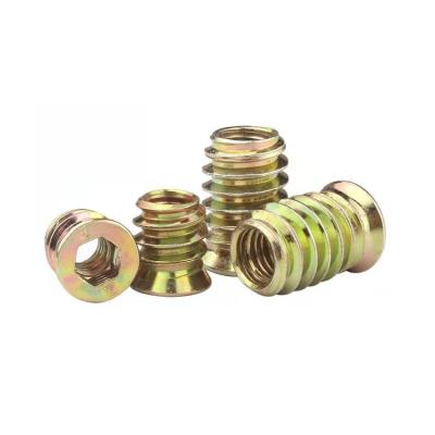 China Heavy Industry Color Galvanized Furniture Wood Insert Nut Threaded Inserts Nut For Wood Furniture for sale