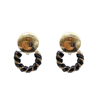 China FASHIONABLE Luxury High Gold Plated Stainless Steel Earrings Jewelry Twist Braided Chunky Hoop Earrings for sale