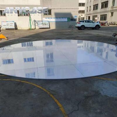 China New High Gloss Round White Dance Floor Events Portable Wedding 20x20ft 4x4ft Circular Dance Floor For Rentals for sale