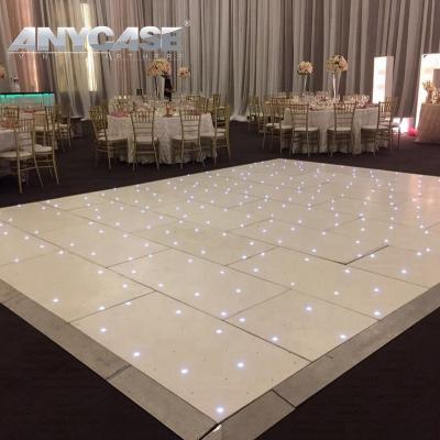 China Hot Selling Starlight Black Easy Installation 14x14ft Indoor Event And Wedding Starlit Led Dance Floor Tiles for sale