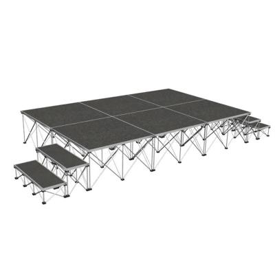 China Anycase Black Non-Slip Wood Stage Platform Portable Aluminum Riser Stage For Events Rental 4x4ft for sale