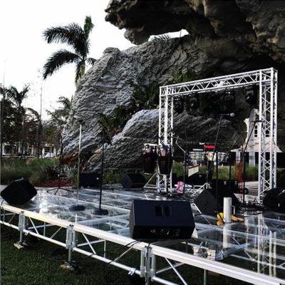 China Heavy Duty Outdoor Performance Aluminum Truss Modular Stage 1.22x2.44m Transparent Stage Platform 4x4ft for sale