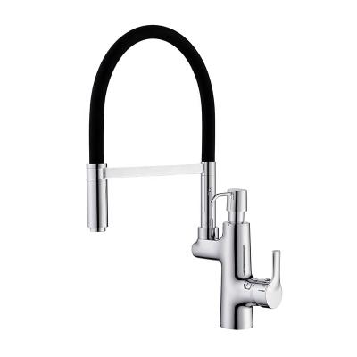 China Best Water Sink Faucets Handmade Sink Faucet Thermostatic Brass Kitchen Faucet With Side Sprayer And Soap Dispenser for sale