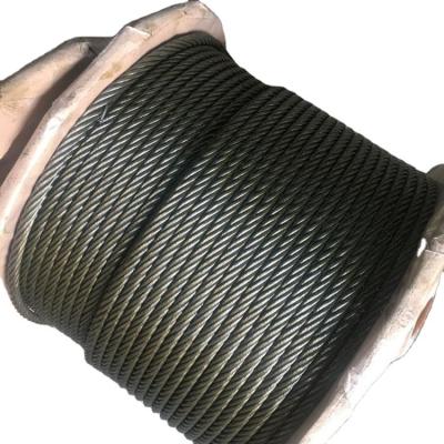 China Black Construction Steel Wire Rope 6x19s+iwr 22mm for sale