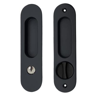 China Chinese Lock Manufacturer Black Pocket Door Zinc Alloy Handle Lock, Hook Lock For Sliding Door for sale