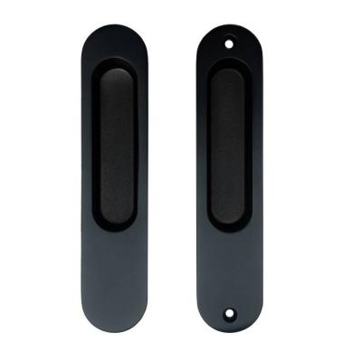 China Interior Room Door Handle Black Zinc Alloy Single/Double Side Sliding Wooden Door Handles for sale