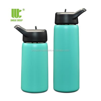 China Viable Single Group Steel Vacuum Insulated Water Bottle 17oz 25oz New Straw Lid High Quality Stainless for sale