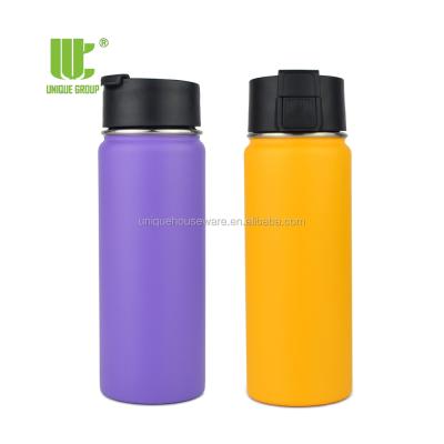 China PORTABLE 18oz Wide Mouth Airtight Purple Tea Coffee Flip Lid Flask Stainless Steel Thermal Bottle for sale