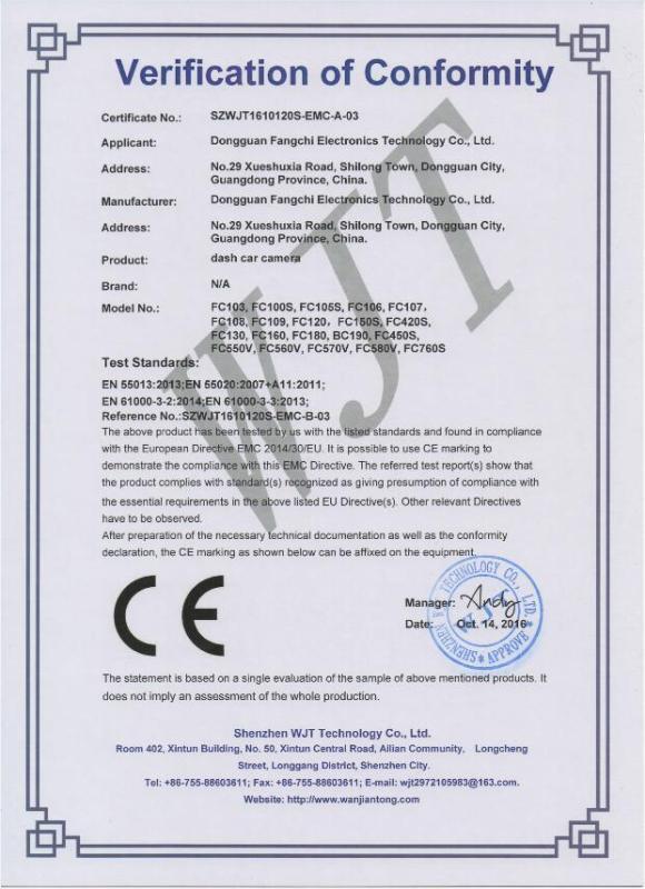 CE - Dongguan Fangchi Electronics Technology Limited