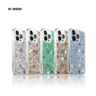 China KDOO Luxury Glitter Bling Gold Foil Shell Case Women Instant Shockproof TPU Real For iphone 14 13 Phone Cover for sale