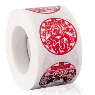 China Waterproof Chinese New Year Dinnerset Gift Box Envelope Seals Sticker For Ornaments for sale