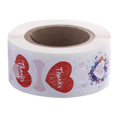 China Valentine's Day Heart Sticker Valentine's Day Label Sticker Roll 500 Pcs Waterproof for sale