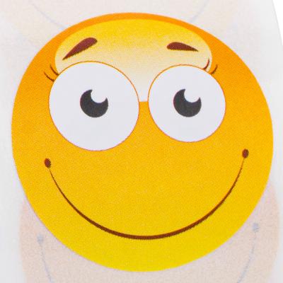 China 1 Inch Smile Face Waterproof Stickers Roll Happy Emoticon Label 500pcs Tablet for sale