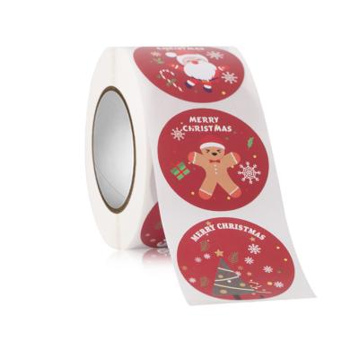 China Waterproof Custom Sealing Label Merry Christmas Stickers For Gift Bags for sale