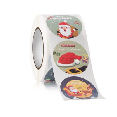 China Merry Christmas Waterproof Gift Stickers Decorative Sealing Roll for sale