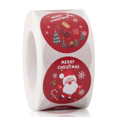 China Waterproof 100 Merry Christmas Stickers Snowflakes Labels Roll 1.5 Inches for sale