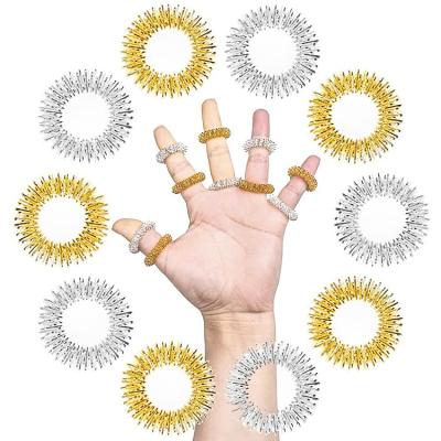 China Hand Finger Massage Rings Promote Blood Circulation Therapy Acupressure Finger Acupuncture Massage Rings Relieve Stress for sale