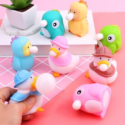 China 2022 Hot Selling Cute Bubble Squishies Duck Animals Dinosaur Decompression Squishy TPR Squeeze Bubble Toys Squeeze Toy for sale