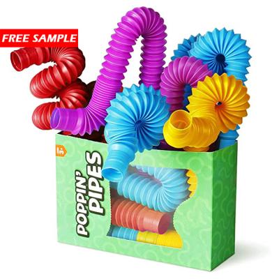 China Cartoon Toy Fidget Sensory Toys Magic Noise Tube Plastic Busy Person Sensory Tools Pop Up Tubes Whistle Sensory Toys For Kids Stretch for sale