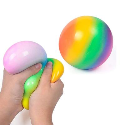 China New Style 7cm Educational Rainbow FidgetToy Colorful Toy Balls Chill Out Toys Ball Toys Kids Squeeze Toy Rainbow Squish Ball for sale